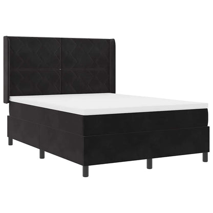 Boxspringbett mit Kopfteil Schwarz 160 x 200 cm Samt