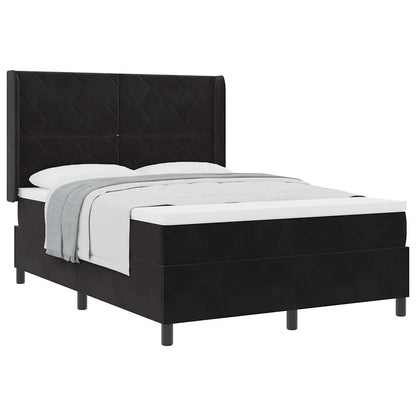 Boxspringbett mit Kopfteil Schwarz 160 x 200 cm Samt