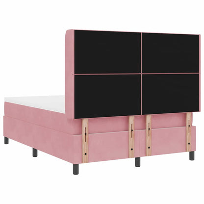 Boxspringbett mit Kopfteil Rosa 160 x 200 cm Samt