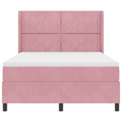 Boxspringbett mit Kopfteil Rosa 160 x 200 cm Samt
