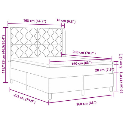 Boxspringbett mit Kopfteil Rosa 160 x 200 cm Samt