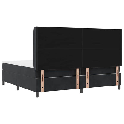 Boxspringbett mit Kopfteil Schwarz 200 x 200 cm Samt