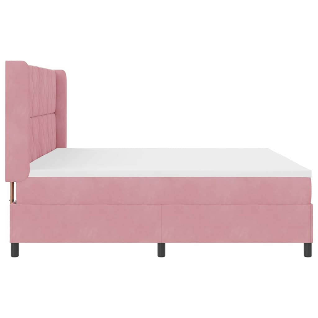 Boxspringbett mit Kopfteil Rosa 200 x 200 cm Samt