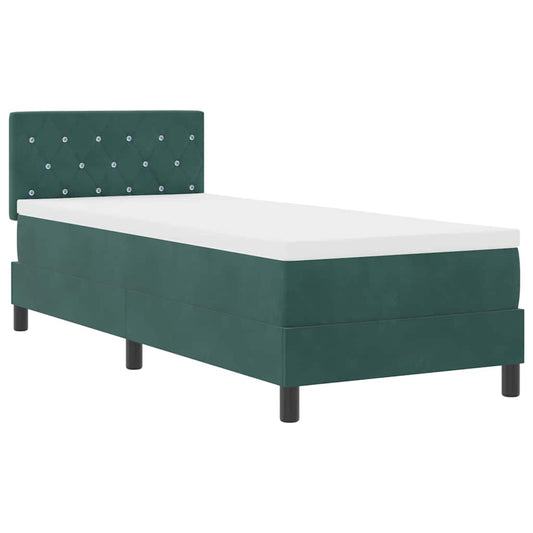 Boxspringbett mit Kopfteil Dunkelgrün 80 x 200 cm Samt