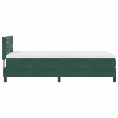 Boxspringbett mit Kopfteil Dunkelgrün 90 x 190 cm Samt