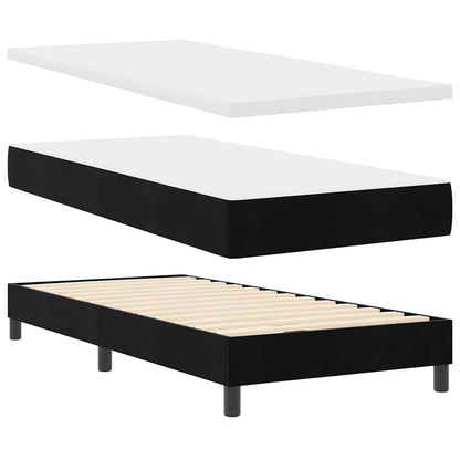 Boxspringbett mit Kopfteil Schwarz 100 x 200 cm Samt