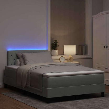 Boxspringbett mit Kopfteil Hellgrau 120 x 200 cm Samt