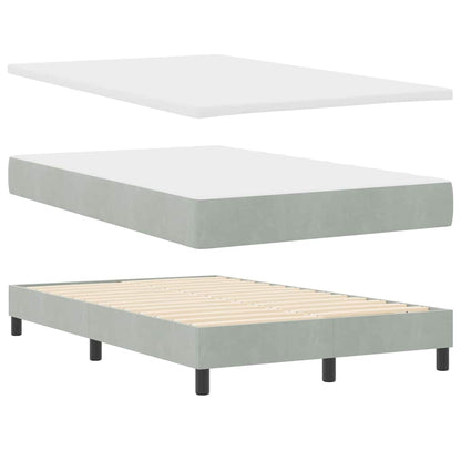 Boxspringbett mit Kopfteil Hellgrau 120 x 200 cm Samt