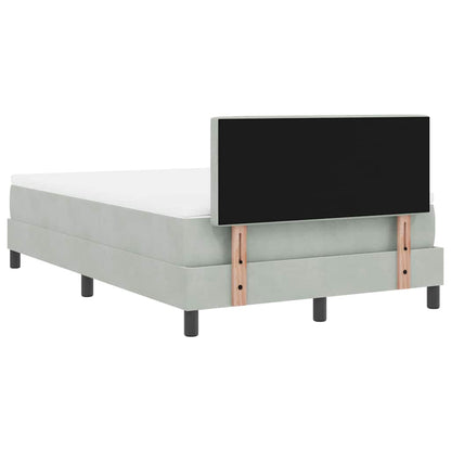 Boxspringbett mit Kopfteil Hellgrau 120 x 200 cm Samt