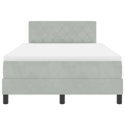 Boxspringbett mit Kopfteil Hellgrau 120 x 200 cm Samt