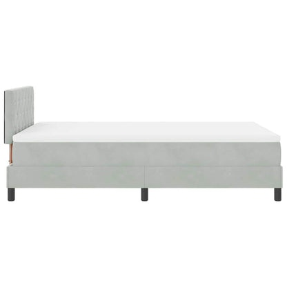 Boxspringbett mit Kopfteil Hellgrau 120 x 200 cm Samt