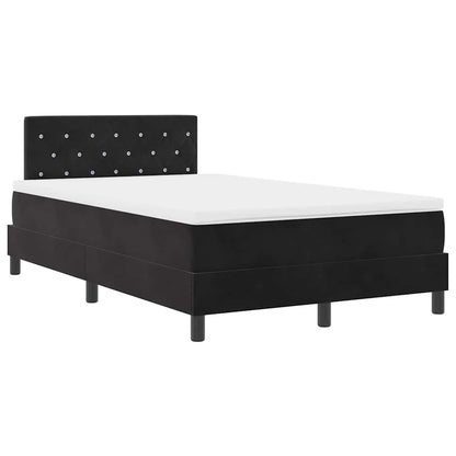 Boxspringbett mit Kopfteil Schwarz 120 x 200 cm Samt