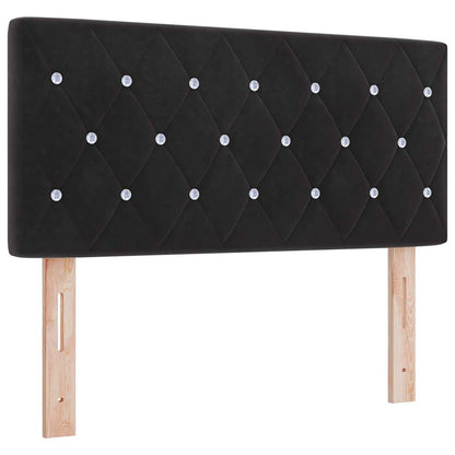 Boxspringbett mit Kopfteil Schwarz 120 x 200 cm Samt