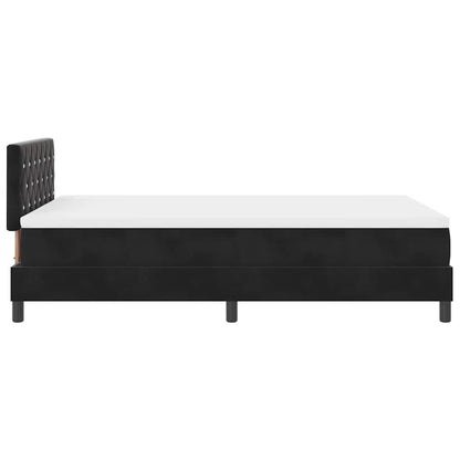 Boxspringbett mit Kopfteil Schwarz 120 x 200 cm Samt