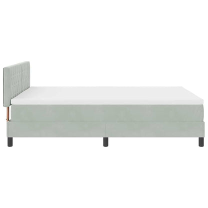Boxspringbett mit Kopfteil Hellgrau 160 x 200 cm Samt