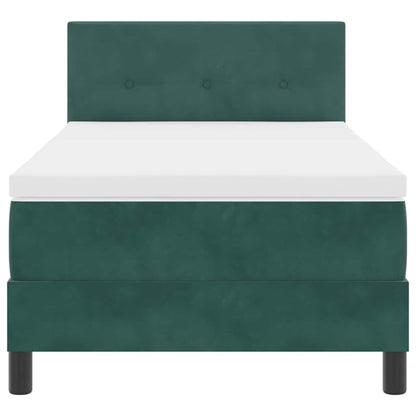 Boxspringbett mit Kopfteil Dunkelgrün 80 x 200 cm Samt