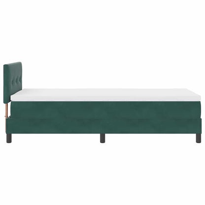 Boxspringbett mit Kopfteil Dunkelgrün 80 x 200 cm Samt