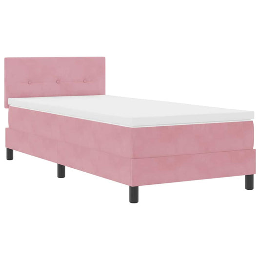 Boxspringbett mit Kopfteil Rosa 80 x 200 cm Samt