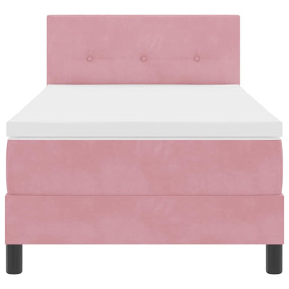 Boxspringbett mit Kopfteil Rosa 80 x 200 cm Samt