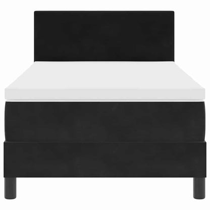 Boxspringbett mit Kopfteil Schwarz 100 x 200 cm Samt