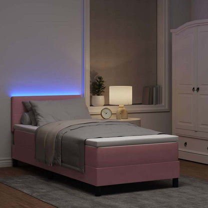 Boxspringbett mit Kopfteil Rosa 100 x 200 cm Samt
