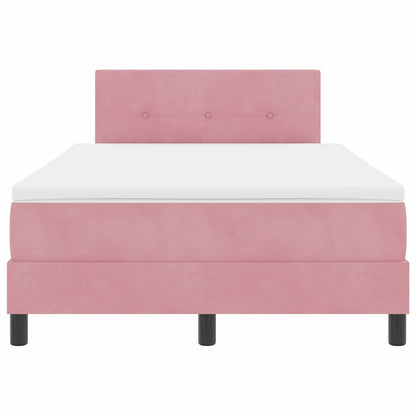Boxspringbett mit Kopfteil Rosa 120 x 190 cm Samt