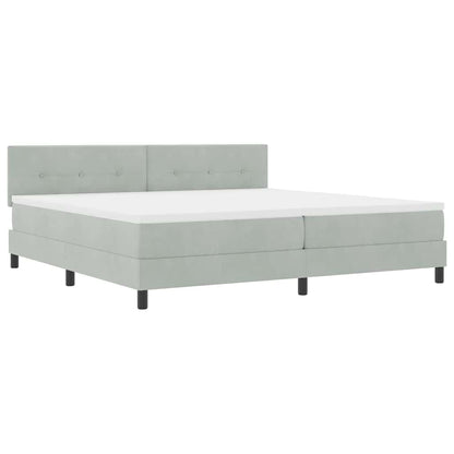 Boxspringbett mit Kopfteil Hellgrau 200 x 200 cm Samt