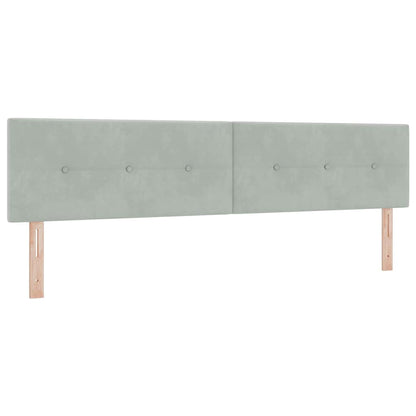 Boxspringbett mit Kopfteil Hellgrau 200 x 200 cm Samt