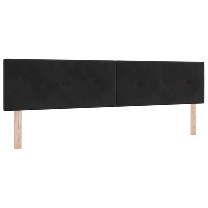 Boxspringbett mit Kopfteil Schwarz 200 x 200 cm Samt