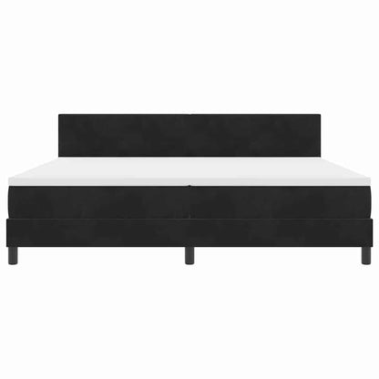 Boxspringbett mit Kopfteil Schwarz 200 x 200 cm Samt