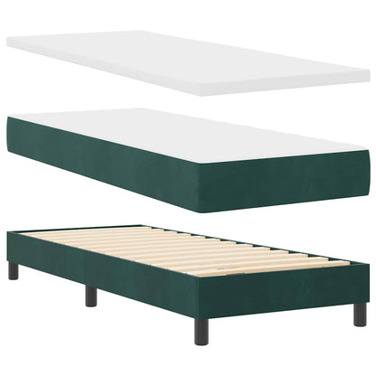 Boxspringbett mit Kopfteil Dunkelgrün 80 x 200 cm Samt