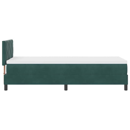 Boxspringbett mit Kopfteil Dunkelgrün 80 x 200 cm Samt