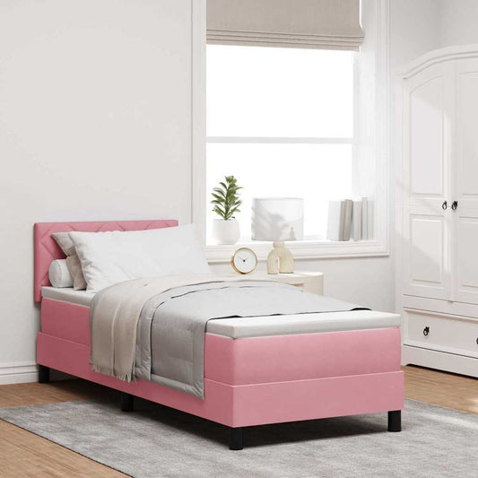 Boxspringbett mit Kopfteil Rosa 80 x 200 cm Samt