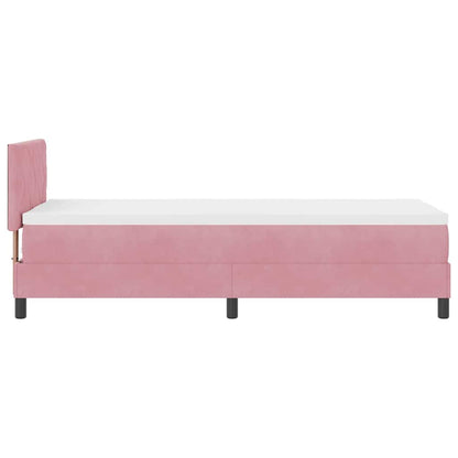 Boxspringbett mit Kopfteil Rosa 80 x 200 cm Samt