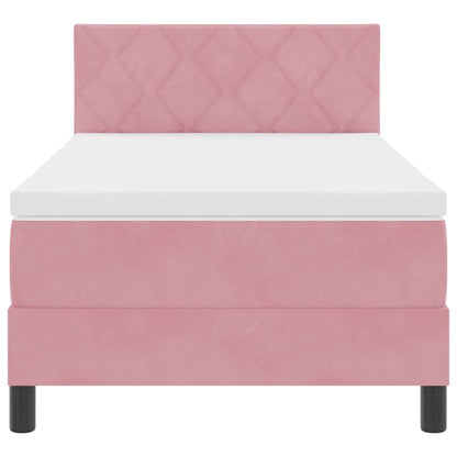 Boxspringbett mit Kopfteil Rosa 100 x 200 cm Samt