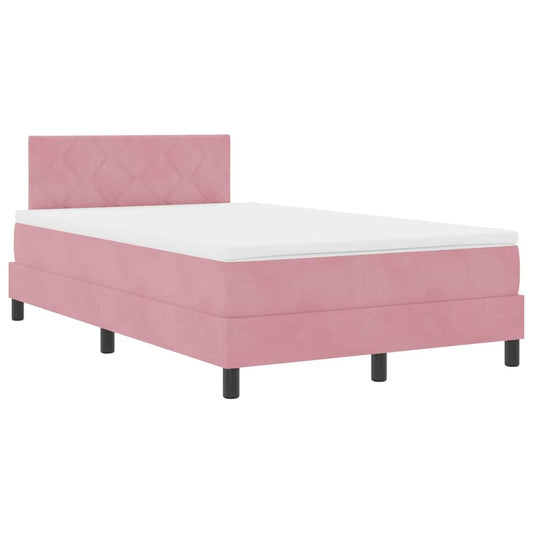 Boxspringbett mit Kopfteil Rosa 120 x 190 cm Samt