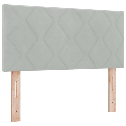 Boxspringbett mit Kopfteil Hellgrau 120 x 200 cm Samt