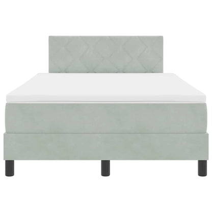 Boxspringbett mit Kopfteil Hellgrau 120 x 200 cm Samt