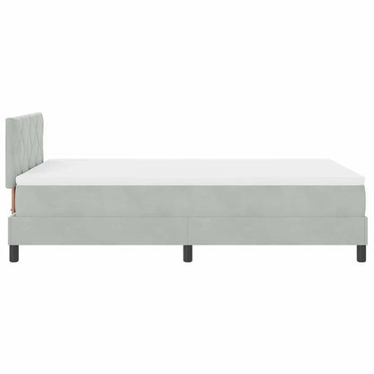 Boxspringbett mit Kopfteil Hellgrau 120 x 200 cm Samt