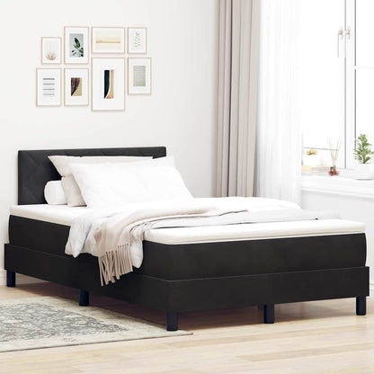 Boxspringbett mit Kopfteil Schwarz 120 x 200 cm Samt
