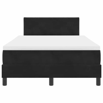 Boxspringbett mit Kopfteil Schwarz 120 x 200 cm Samt