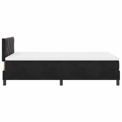 Boxspringbett mit Kopfteil Schwarz 120 x 200 cm Samt