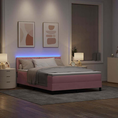 Boxspringbett mit Kopfteil Rosa 160 x 200 cm Samt