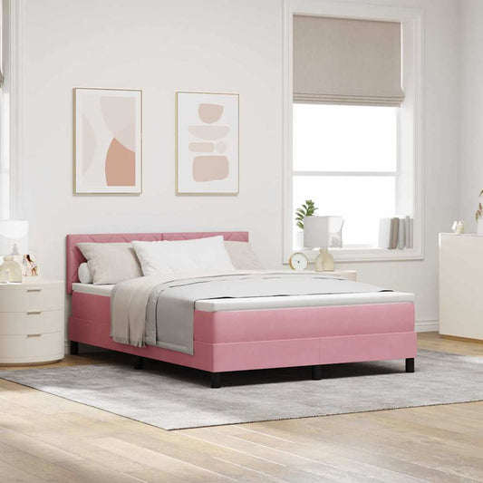 Boxspringbett mit Kopfteil Rosa 160 x 200 cm Samt
