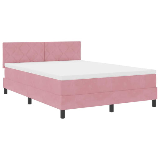 Boxspringbett mit Kopfteil Rosa 160 x 200 cm Samt