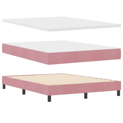 Boxspringbett mit Kopfteil Rosa 160 x 200 cm Samt