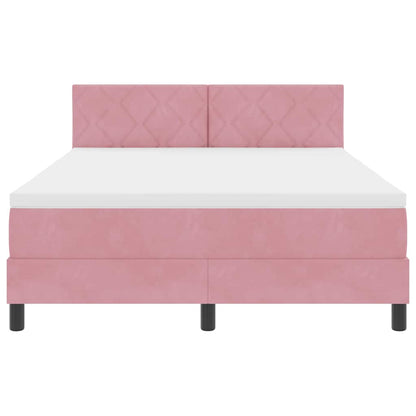 Boxspringbett mit Kopfteil Rosa 160 x 200 cm Samt