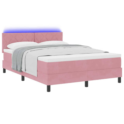 Boxspringbett mit Kopfteil Rosa 160 x 200 cm Samt