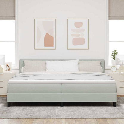Boxspringbett mit Kopfteil Hellgrau 200 x 200 cm Samt
