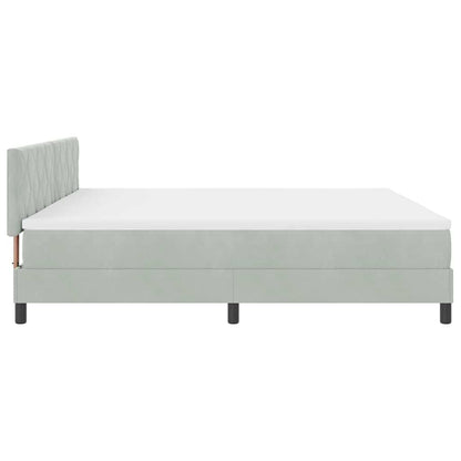 Boxspringbett mit Kopfteil Hellgrau 200 x 200 cm Samt